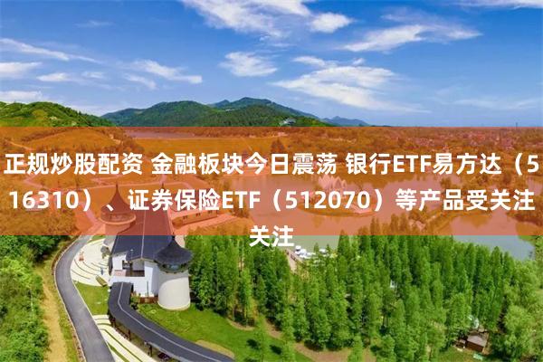 正规炒股配资 金融板块今日震荡 银行ETF易方达（516310）、证券保险ETF（512070）等产品受关注