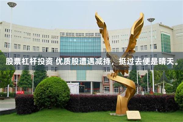 股票杠杆投资 优质股遭遇减持，挺过去便是晴天。